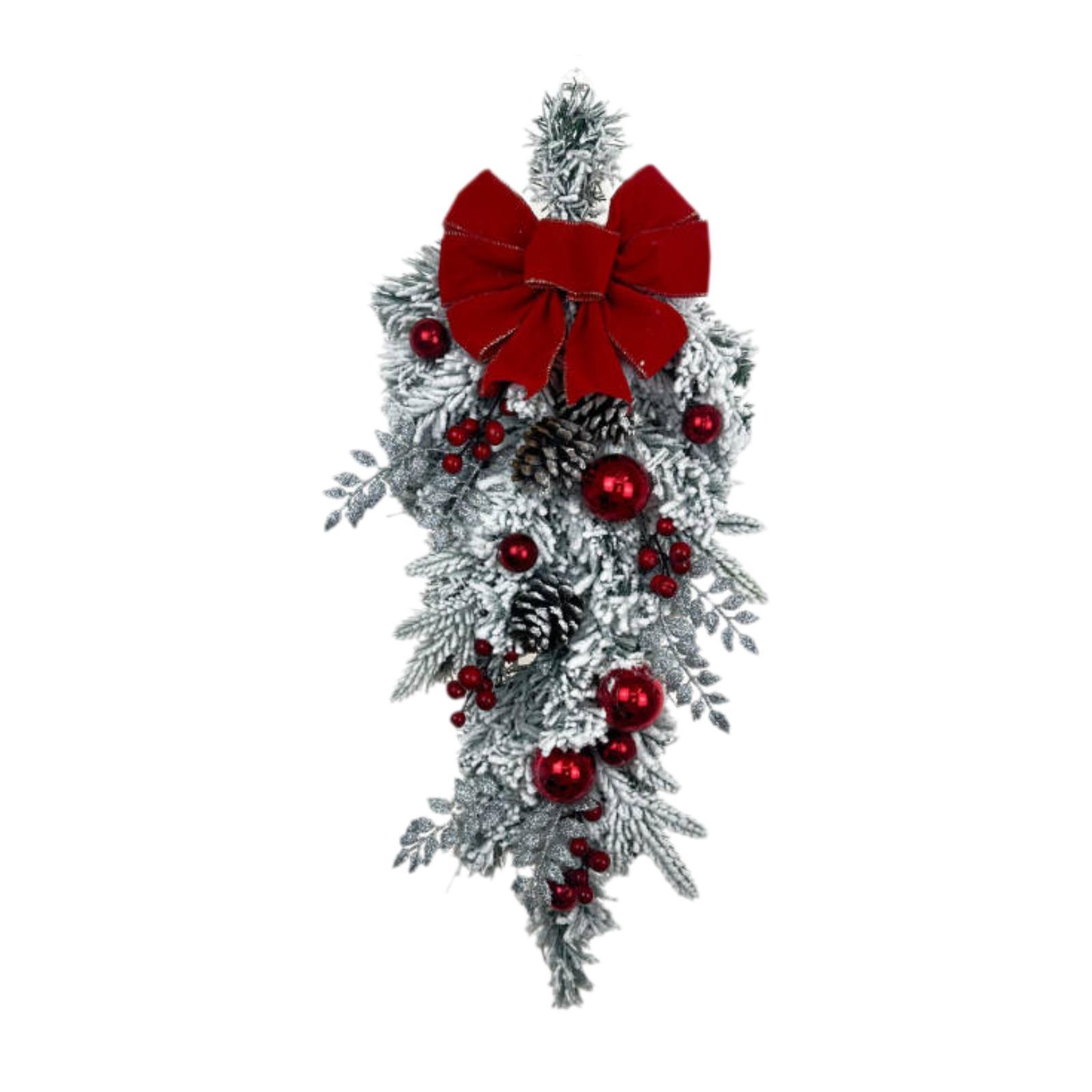 Christmas Wreath Gifts Decorative Realistic Christmas Decoration Artificial Wreath Front Door Wreath Garland for Party Home Wall