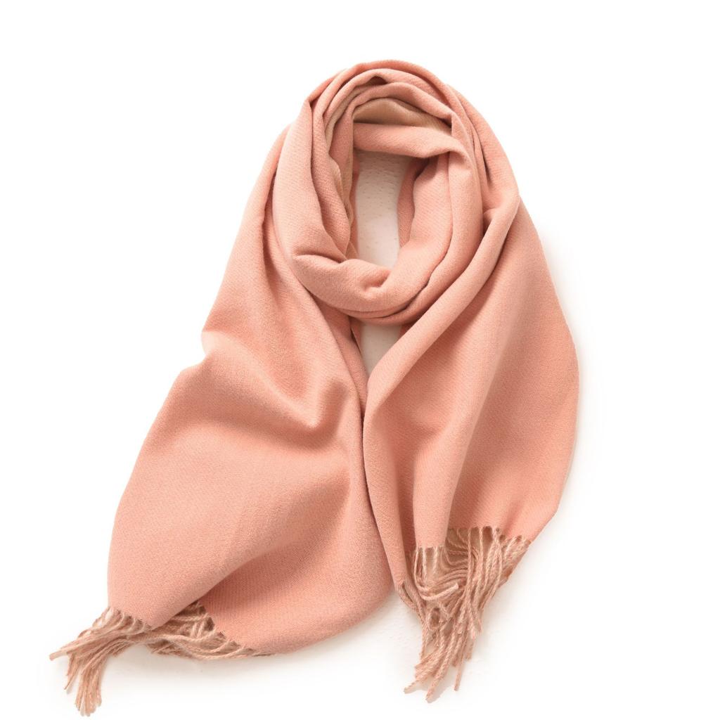 Double-Sided Solid Color Macaron Scarf For Women, Imitation Cashmere Tassel To Keep Warm In Winter