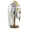 Viking Wolf Armor Helmet Silver Gold  Medieval Metal Knight Helmets With Brass Accents Chainmail  Wearable For Adult