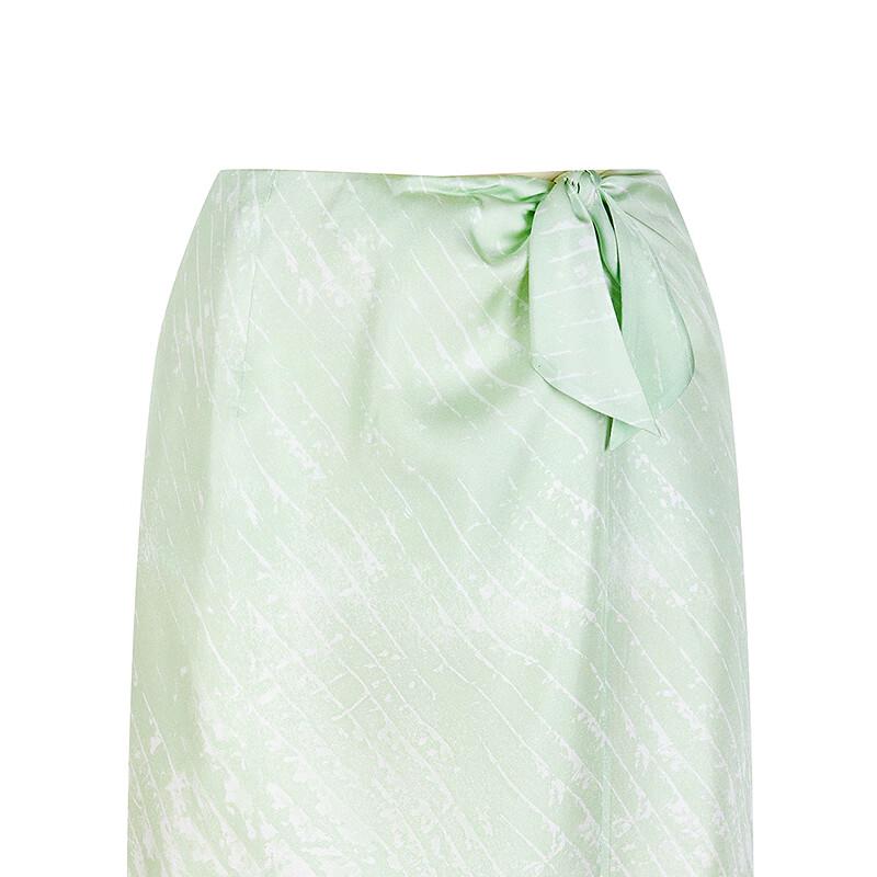LESS 2025 Summer Mulberry Silk Slit Skirt