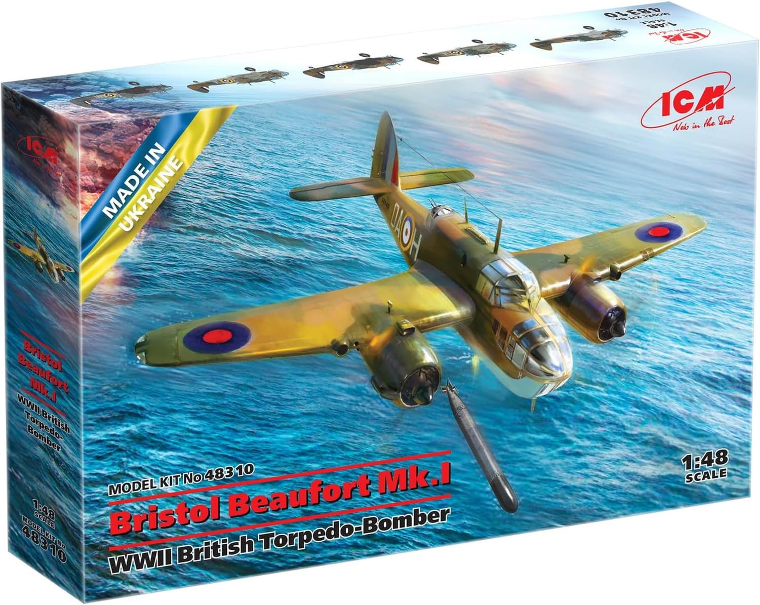 

ICM 1/48 Scale WWII Royal Air Force Bristol Beaufort Mk.I Interceptor Plastic Model Kit 48310