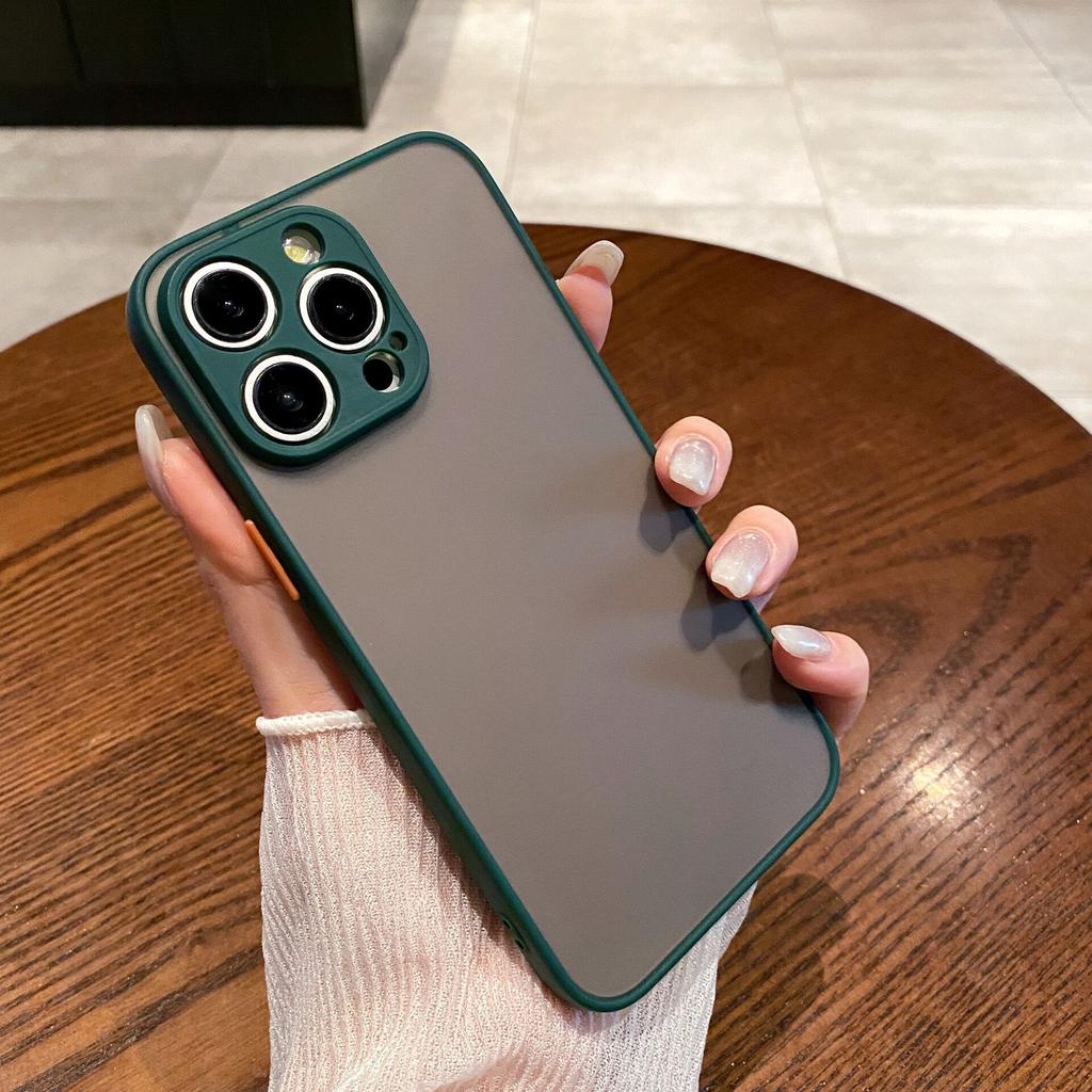Shockproof Style Bumper Case for IPhone16 15 14 13 Pro Max Translucent Fashion Matte Smooth Feel PC Protection Mobile Phone