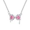 New Trendy Bow Necklace for Female Niche Design, Light Luxury Lava Heart Collarbone Chain, Student Commemorative Gift