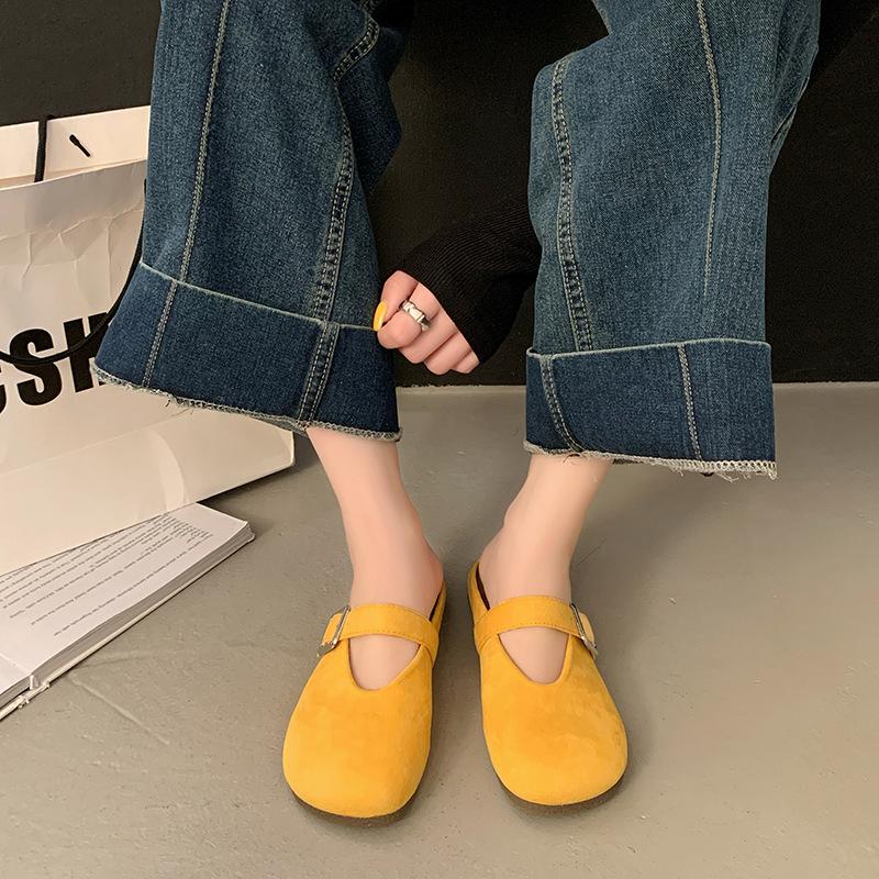French Bag Head Half Slippers Women Wear 2025 New Spring and Summer Fairy Style with Skirt Soft Bottom Out Cool Slippers