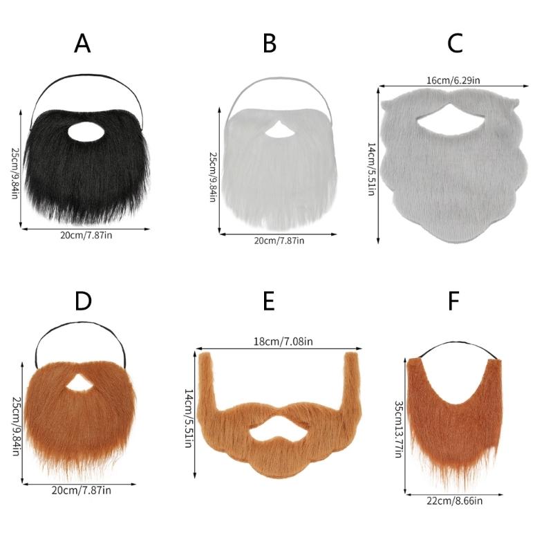 3Pcs Natural Looking Plush Mustache Fashion Costume Accessory For Cosplay Halloween Event Soft Adjustable Face Props