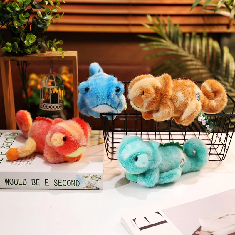 Bai Fen Bai Dolls And Toys Green Cute Cute Magnet Chameleon Doll Plush Toy Lizard Doll Refrigerator Sticker Child Soothing Doll