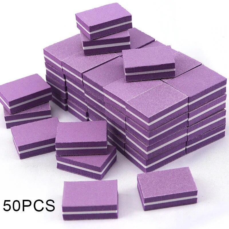 50pcs Double Sided Mini Nail File Block Sanding And Polishing Nail Care Tools Nail Care Filesanding And Polishing Nail File