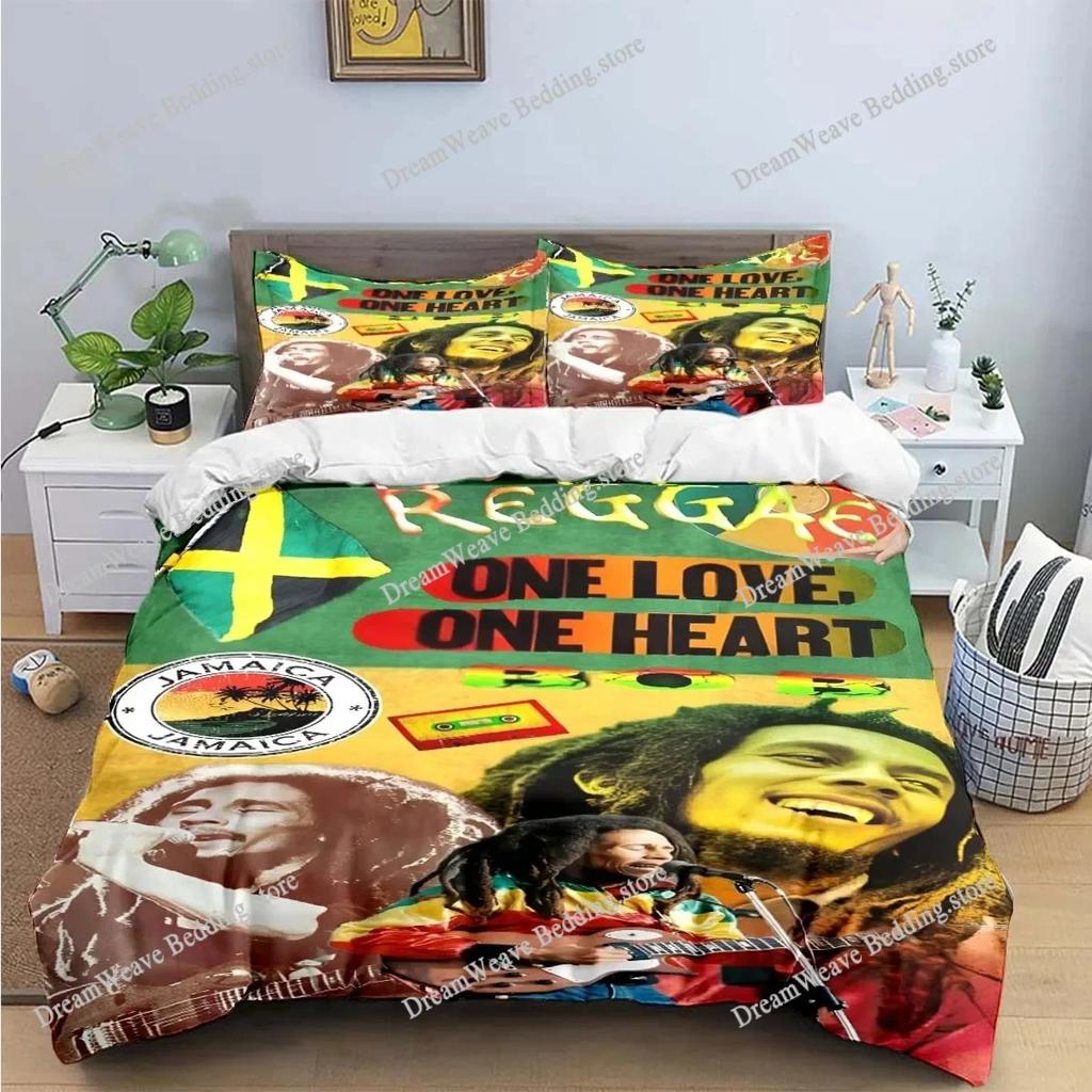 New Singer R-Reggae Bob Marley Pattern Bedding Sets Bed Supplies Set Duvet Cover Comforter Set Bedding Set Luxury Birthday Gift7