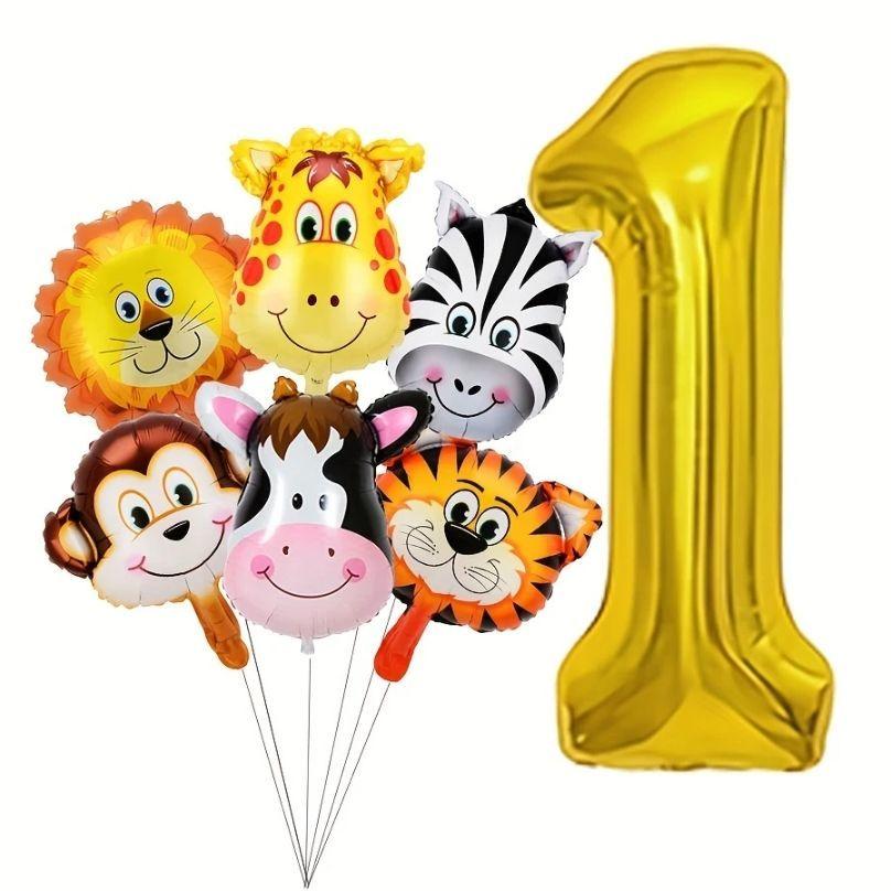 

Animal-themed Cute Aluminum Film Animal Balloons Set for Birthday Party Decoration, Children s First Birthday Party animal number 1