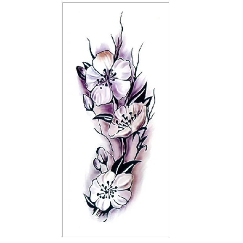 5 Sheets of Waterproof Temporary Fake Tattoo Stickers for Ladies Color Sketch Tattoo Stickers Plum Blossom DIY Decals