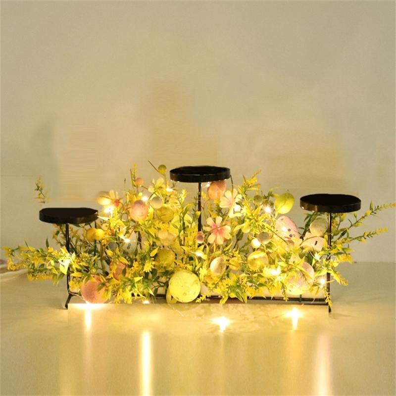 Decorsative Easter Eggs Candle Holders Iron with Practical Construction for Festival Home Decors Stable Base Design