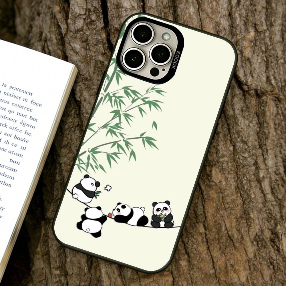 

Baby panda Phone Case For iPhone 17,16,15,14,13,12,11 Plus,Pro Max,XS,Colored Silver Plated Inside Cover iPhone14