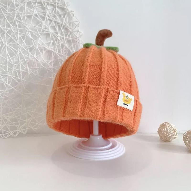 

Зимняя вязаная шапка-бини для детей на Хэллоуин, милая детская шапка-тыква для мальчиков и девочек оранжевый