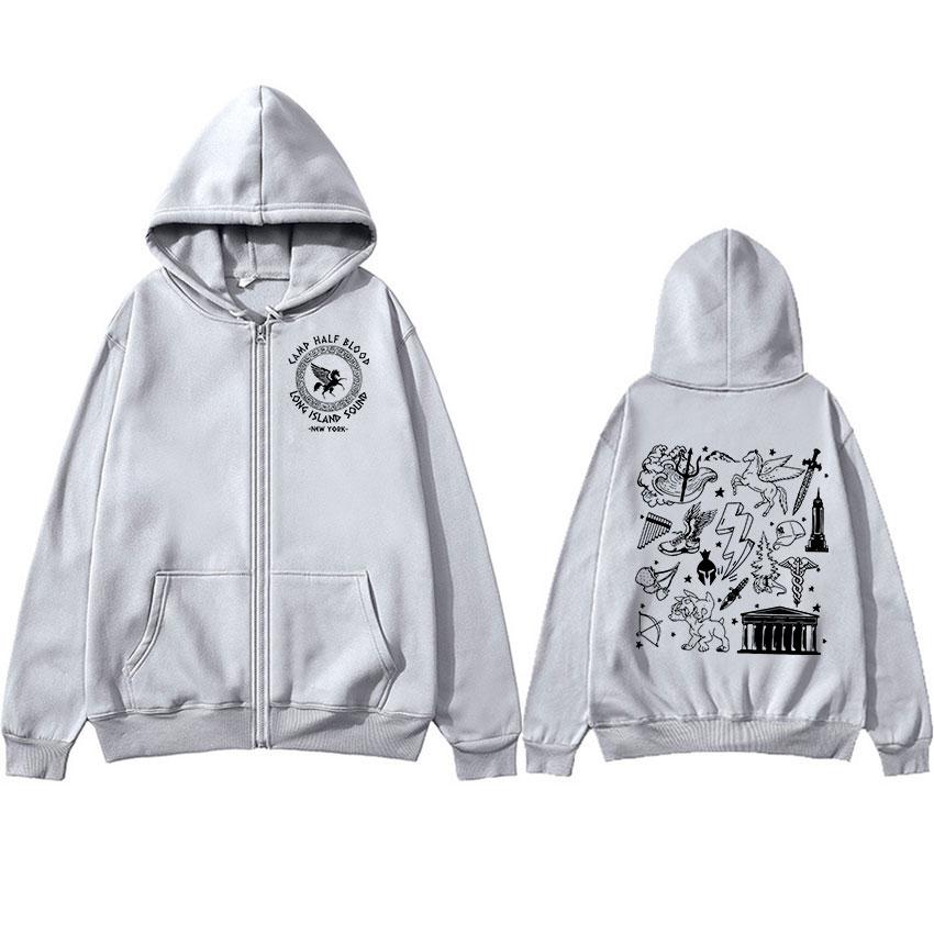 Camp Half Blood Percy Jackson Zipper Hoodie Long Island Sound Casual Oversized Zip Up Sweatshirt Men Women Coats Hoodies
