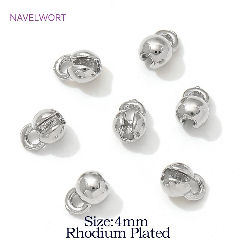 18K Gold Plated Brass End Caps For Jewelry Crimp Beads Cover Findings For DIY Bracelet Making Accessories,Jewelry Materials