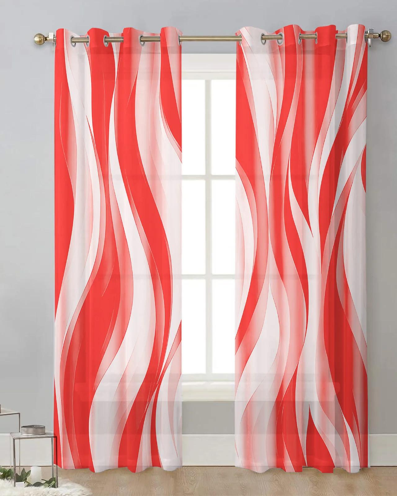 

Темно-синие рябь линии современные тюлевые шторы гостиная вуаль занавески прозрачные оконные шторы аксессуары для спальни W65X60H(cm)X2Pcs&Grommet Top