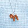 Heart Teddy Dog Pendant Long Necklace: Childlike & Versatile Spring/Summer Design for Women
