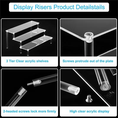 ABWR-1 PCS Acrylic Display Risers Perfume Stand Organizer Display Stand For Stands For Food, Tabletop Use