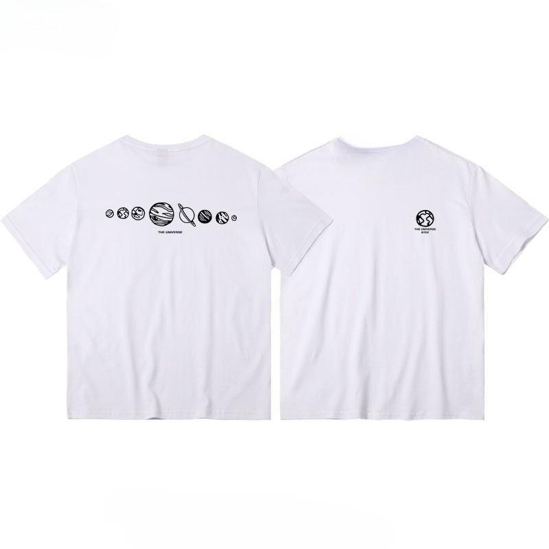 New Korean Ins Streetwear Brands Simple Unisexs Tshirt Shortsleeved Hiphop Street Summer Halfsleeved Loose Pure Cotton Tees