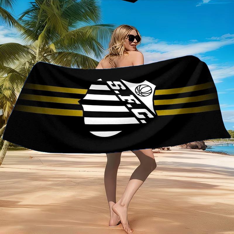 Fc Crest Design Printed Microfiber Beach Towel, Soft And Absorbent, Quick-Dry, Ideal for Summer Travel, Beach Essential, Swimming Pool