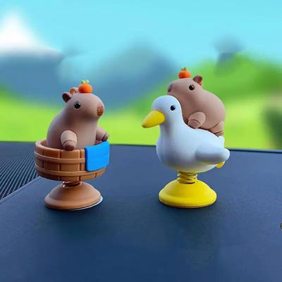 Capybara Araba Dekoru Yaratıcı Bahar Capybara Sallanan Kafa Gösterge Paneli Heykelcik Süsleme Araba İç Dekorasyonu