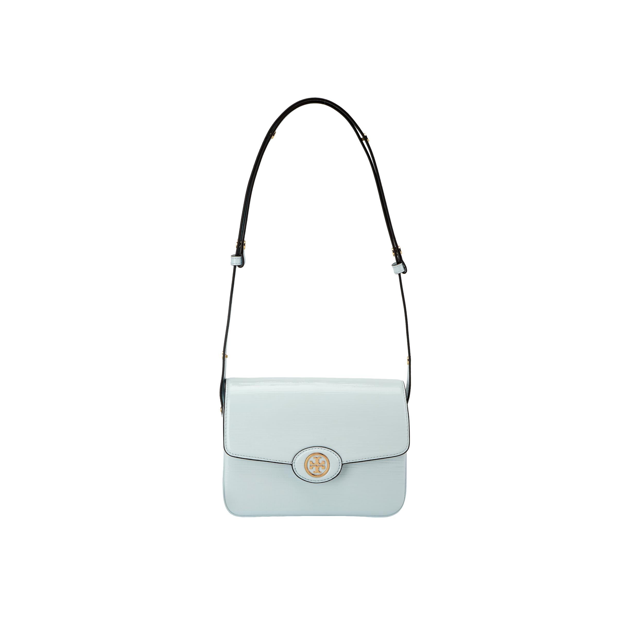 

Tory Burch Robinson Cross Logo Magnetic Snap Quilted Leather Shoulder Bag Women Shoulder Bag Sky-Blue 154731-400 Basic Set (Bag+Dust Bag)