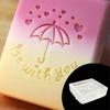 Valentines Day Acrylic Clear Seal Natural Organic Soap Making Tool Accessories Love Heart Pattern Soap Stamp Block