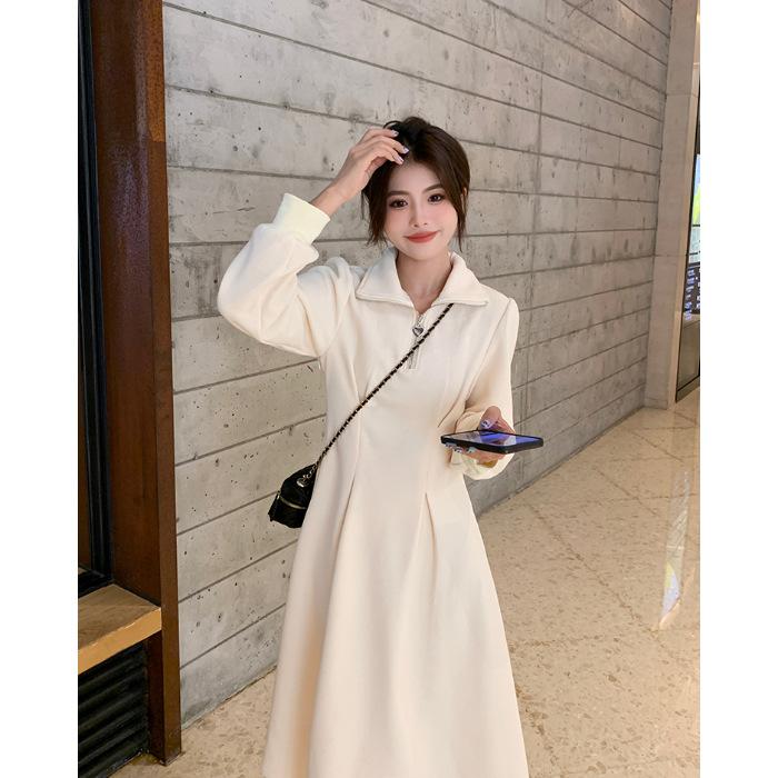 

Новое темпераментное платье большого размера с акцентом на талии и длинными рукавами 3XL абрикосовый