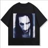 Gothic Rock Marilyn Manson Fan T-Shirts Vintage Death Hype T-Shirts Herren Damen Oversize Y2k 90er Reine Baumwolle Streetwear Kleidung Oberteile