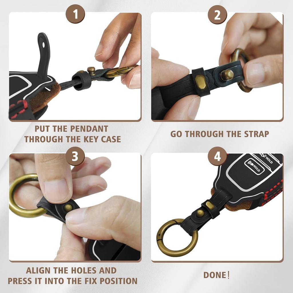 Muslogy Key Fob Cover Compatible with Toyota Tacoma 2024 Accessories Smart Key Shell 4-Button Remote Key Fob Case Replacement Protection Custom Made