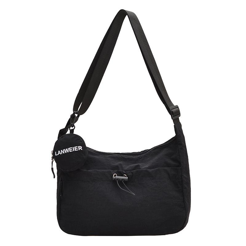 

New messenger bag student class bag women s style large capacity solid color nylon bag shoulder bag