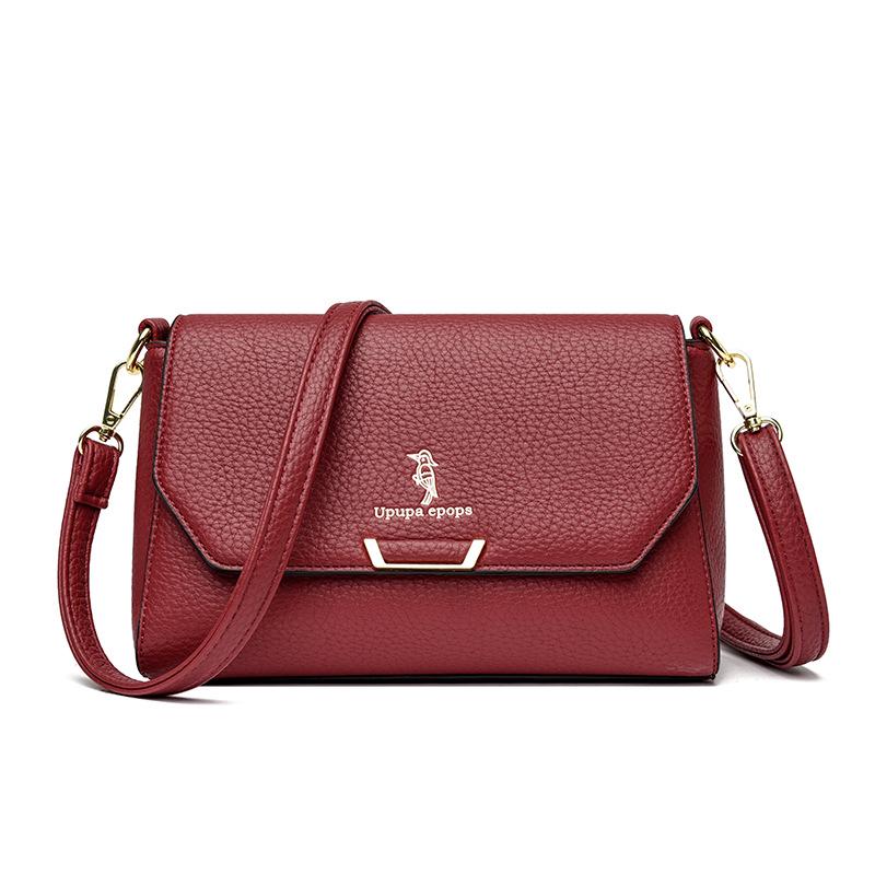 2025 Fashion Soft Leather Crossbody Handbag - Light Luxury Casual Square Bag for Moms