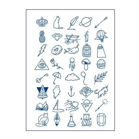Herbal Temporary Tattoo Stickers Cartoon Image Temporary Tattoos Fake Body Arm Chest Shoulder Tattoos for Semi-Permanent Body Art