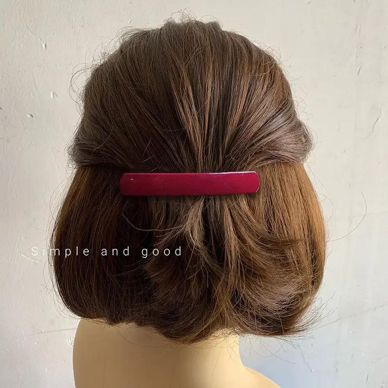 Korean  Morandi Color Spring Hair Clip Women Girls Simple Hairpin Fashion Colorful Matte Barrette Hair Styling Accessories