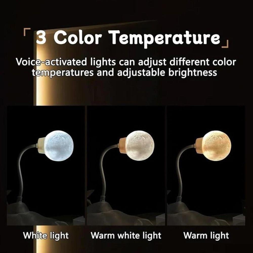 Voice Control Smart Moon Lamp 3 Lighting Modes Night Light New Bedside Lamp