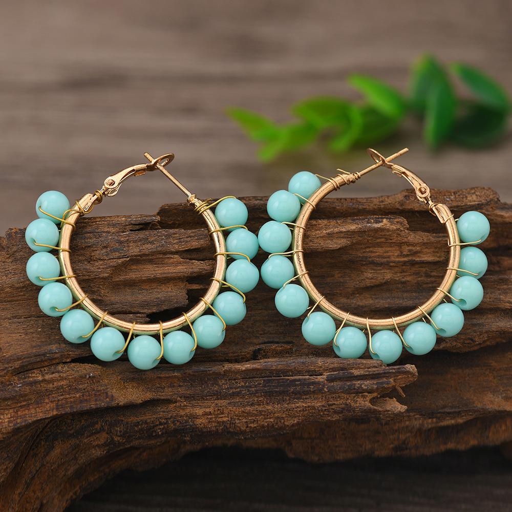 Korean Retro Beaded Stud Earrings