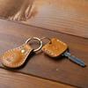 Porco Rosso Leather Keychain, Car/Motorcycle Key Ring, Small Carabiner, Compact, Teardrop Shape, Genuine Tochigi Leather, Made in Japan, Men's/Women's