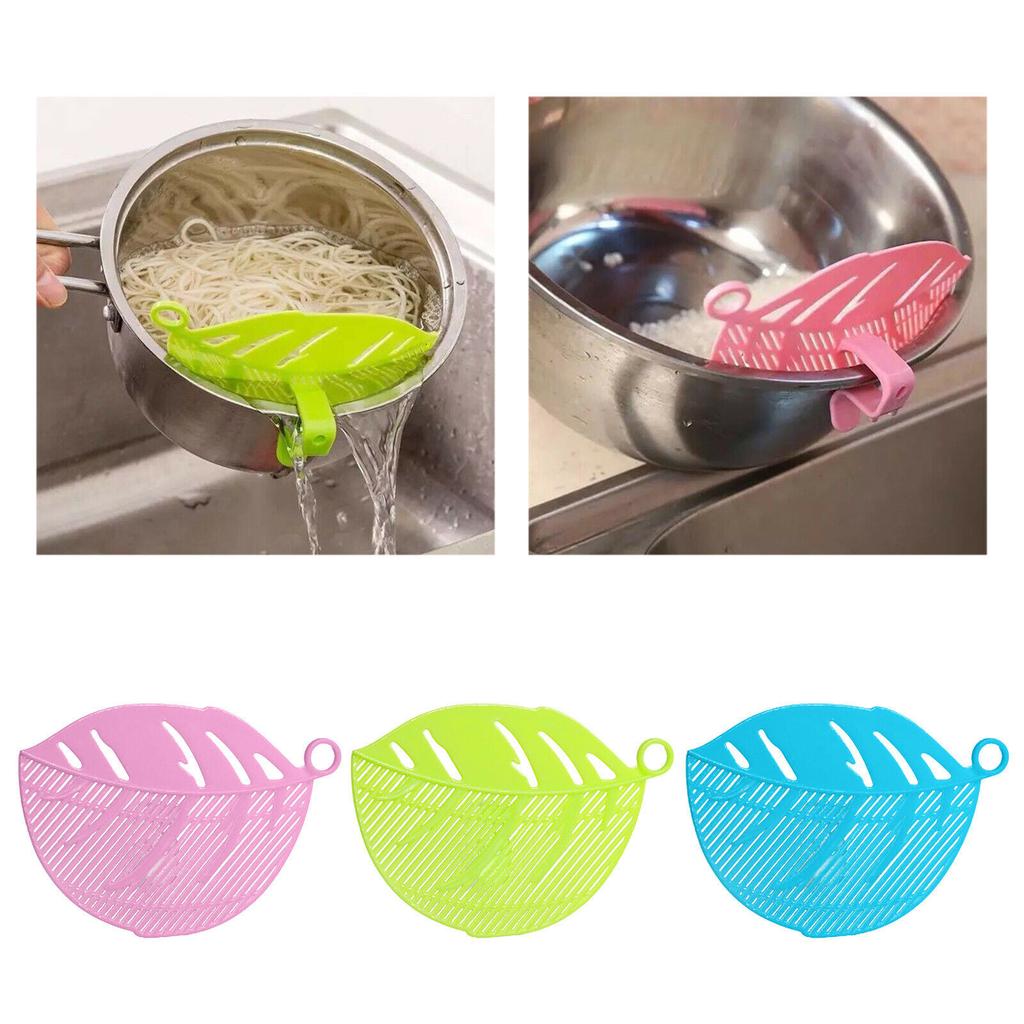 1 Pack Durable Leaf Half Round Rice Washing Sieve Cleaning Gadgets Kitchen Clip