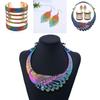 Colorful Necklace Earrings Bracelet Three Piece Set With Peacock Shaped Designss For Gift And Party