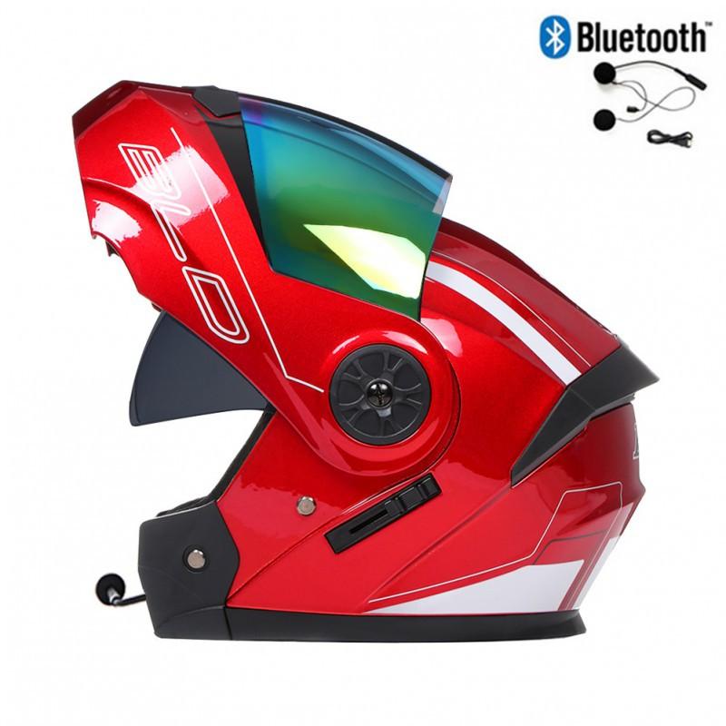 BLD Electric Bicycle Helmet Motorcycle Full Double Lens Exposed Universal Riding All Seasons