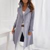 Women Warm Winter Woolen Trench Coat Long Overcoat Thick Full Sleeve Outwear Cashmere Cardigan Jacket