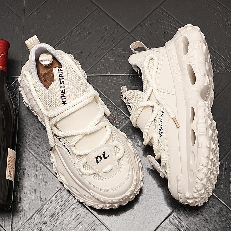 

Men s Trendy Color Blocked Sports Shoes Thick Soled Height Increasing Dad Shoes Men s 2025 Spring New Fashion Versatile Casual Shoes 38