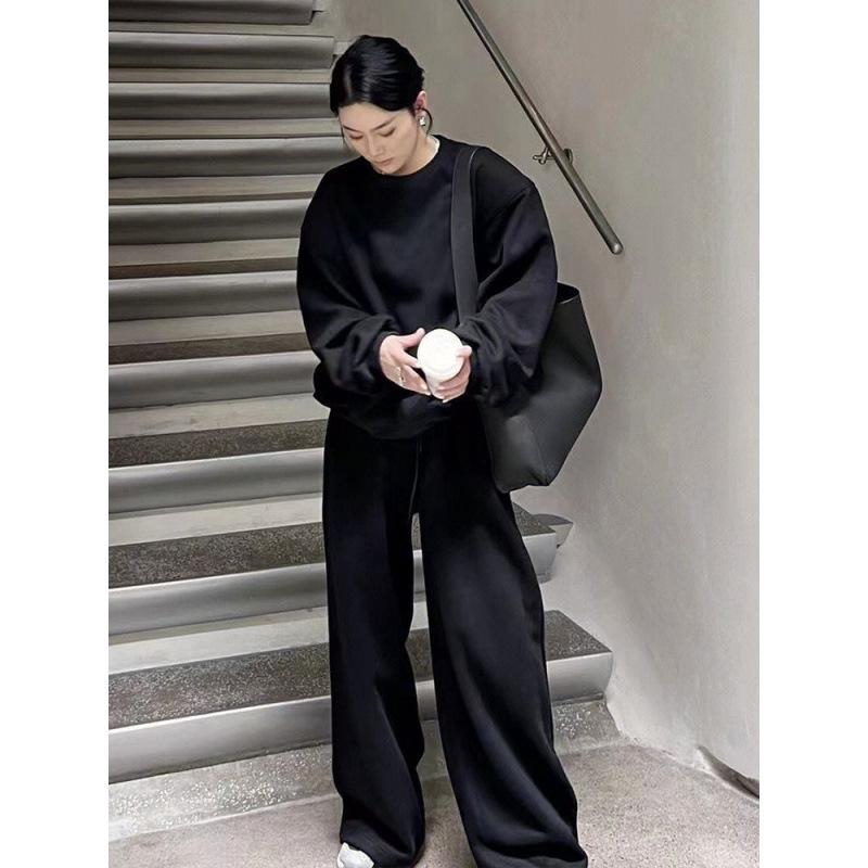 

Жіночий стильний спортивний костюм вільного крою - Осінній, світшот з довгим рукавом, облягаючий повсякденний набір з двох предметів 4XL for 100-115kg