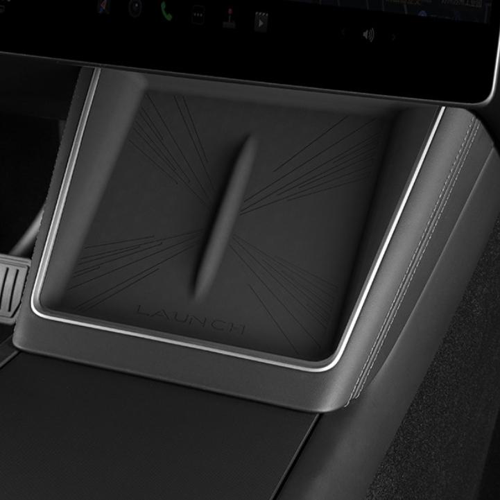 for Tesla New Model Y Juniper/Launch 2025 Wireless Charging Pad Anti-skid Cover Plaid Silicone Car Phone Non-slip Charger Mat