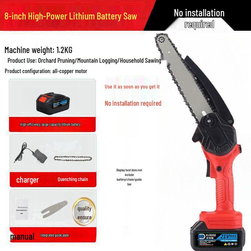 Rechargeable Handheld Lithium Battery Chainsaw - Wireless Small Tree Cutting & Pruning Saw