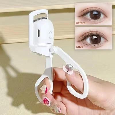 Isıtmalı Kirpik Kıvırıcı, 2 Seviyeli Sıcaklık ile USB Şarj Edilebilir Elektrikli Kirpik Kıvırıcılar, Hızlı Isıtma ve Uzun Ömürlü Kıvırma Etkisi