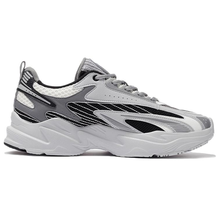 Li Ning Meteor Cushioning Slip Resistant Abrasion Resistant Rebound Low Top Sports Casual Shoes Men's Black Gray ARLS007-2