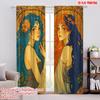 2pcs,2D Plane Printing Creative Curtains Mystic Elegance Versatile Durable Polyester (without Rod) Decorations For Home Perfect