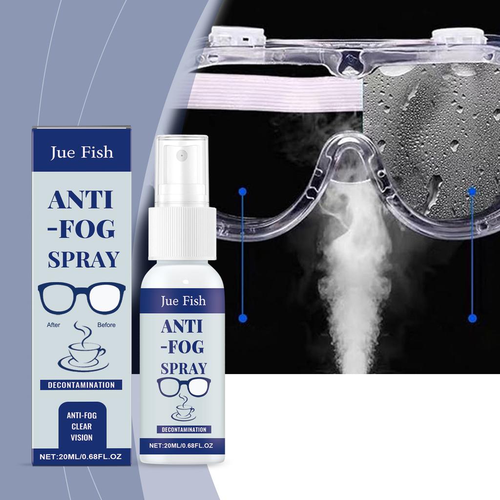 Jue Fish Multi-Function Spray Glasses Anti Fogging Cleaning Lenses Clear Vision Waterproof Portable Defogger 20ml