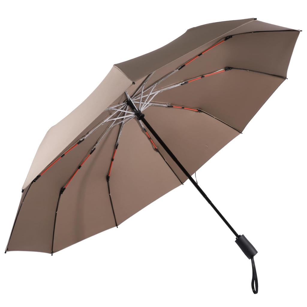 New Vialifer Folding Umbrella with 10 Automatic 260T Super Red Fiberglass Large Folding Umbrella for Men and Rainy Season Typhoon Storage Pouch